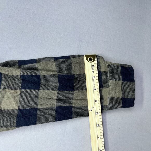 Jeans by Buffalo Mens Large Plaid Thin Flannel Long Sleeve Button Shirt - Picture 7 of 13